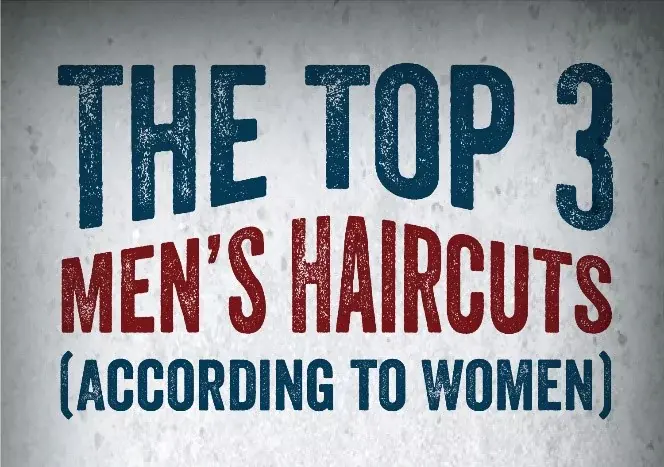 Graphic of headline text: "Top 3 Men's Haircuts (According to Women)"